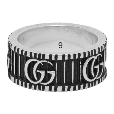 Shop Gucci Silver Gg Marmont Ring