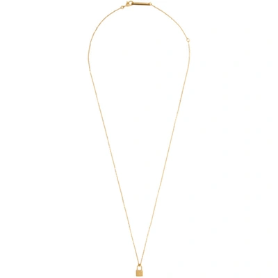 Shop Ambush Gold Petit Series Padlock Necklace In Gold Gold No C