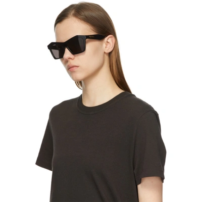 Shop Bottega Veneta Black Geometrical Sunglasses In 001 Black