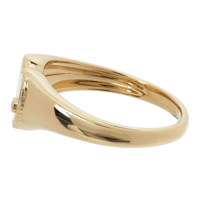 Shop Yvonne Léon Gold Mini Heart Ring In Gold/ Mirror