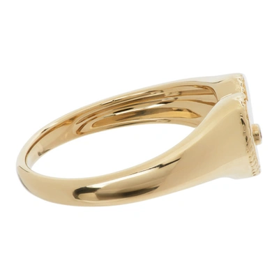 Shop Yvonne Léon Gold Mini Heart Ring In Gold/ Mirror