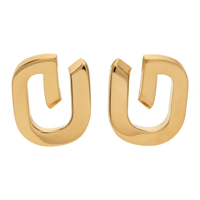 Shop Givenchy Gold 'g' Link Earrings In 710 Gold Yellow