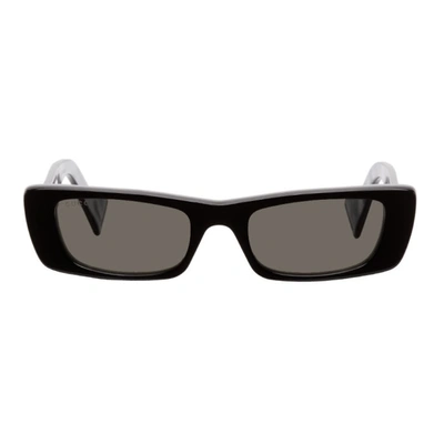 Shop Gucci Black & Grey Rectangular Sunglasses