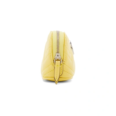 Shop Gucci Yellow Mini Gg Marmont Coin Pouch In 7412 Banana