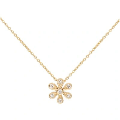 Shop Sophie Bille Brahe Gold & Diamond Fiore Necklace In Yellow Gold