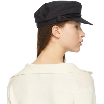 Maison Michel Abby Embellished Wool-felt Cap In Black