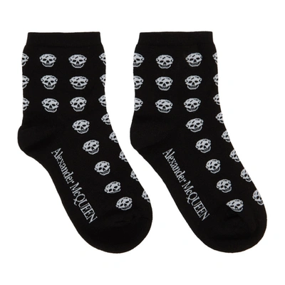 Shop Alexander Mcqueen Black Multiskull Socks In 1077 Blk/wh