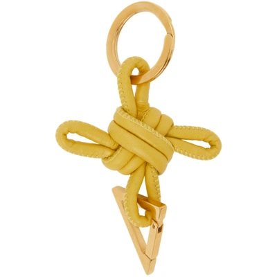 Shop Bottega Veneta Yellow Intertwined Keychain In 2675 Mirabelle Gold