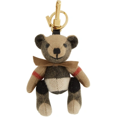 Burberry Thomas Vintage Check Teddy-bear Key Holder In Beige | ModeSens