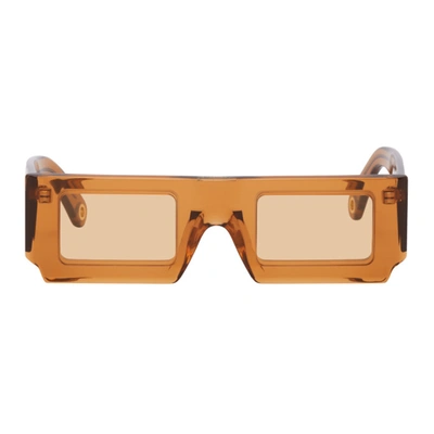 Shop Jacquemus Orange 'les Lunettes Soleil' Sunglasses