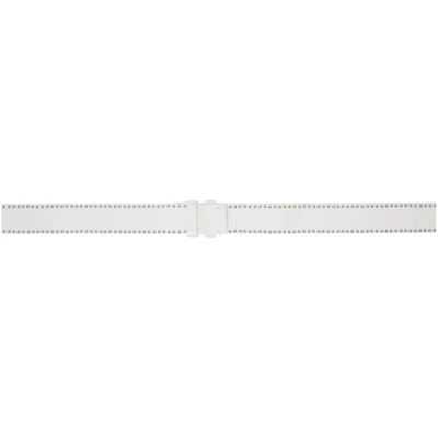 Shop Alaïa White Small Stud Cross Belt In 010 Blanc Optique