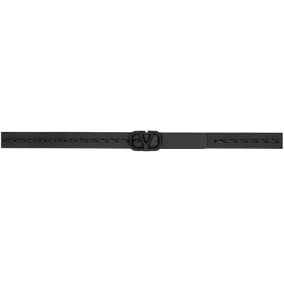 Shop Valentino Black Braided Vlogo Belt In 0no Black