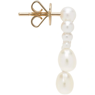 Shop Sophie Bille Brahe Gold Small Pearl Splash Nuit Single Earring In Yellow Gold