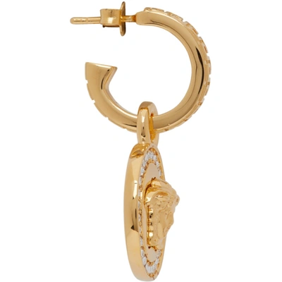 Shop Versace Gold Diamond Medusa Earrings In D01o Gold