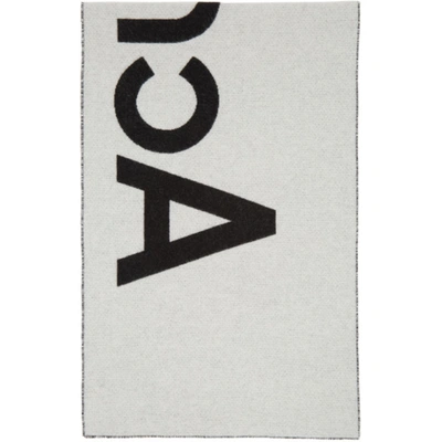 Shop Acne Studios Black Jacquard Logo Scarf In J83 Black/white