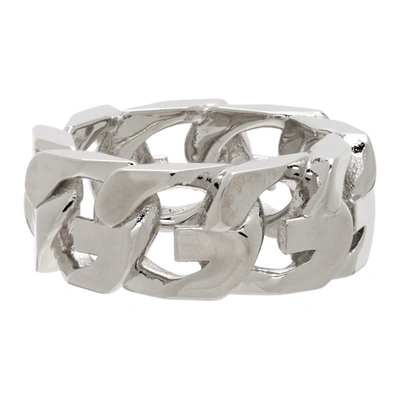 Shop Givenchy Silver G Chain Ring In 040 Silver Grey