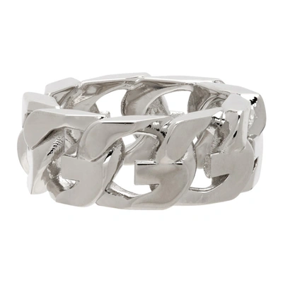 Shop Givenchy Silver G Chain Ring In 040 Silver Grey