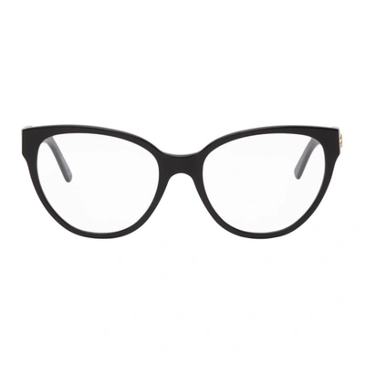 Shop Balenciaga Black Cat-eye Glasses In 001 Black