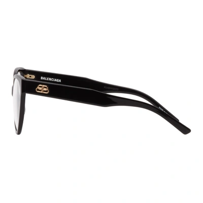Shop Balenciaga Black Cat-eye Glasses In 001 Black