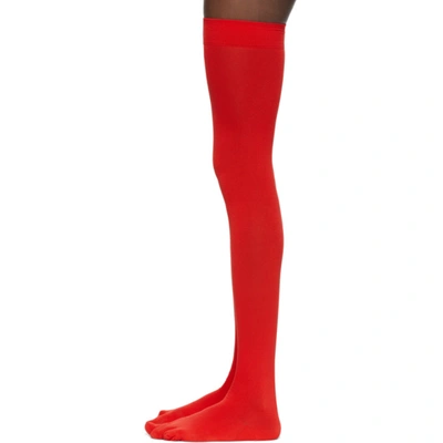 GIVENCHY 红色 THREE-TOE 长筒袜