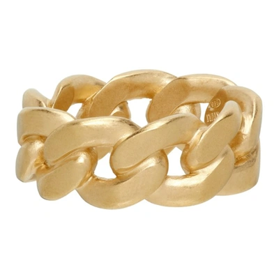 Shop Maison Margiela Gold Chain Link Ring In 950 Gold