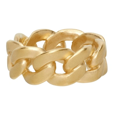 Shop Maison Margiela Gold Chain Link Ring In 950 Gold