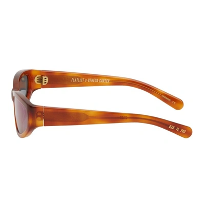Shop Flatlist Eyewear Tortoiseshell Veneda Carter Edition Mirrored Daze Sunglasses In Classic Havana/ Blue