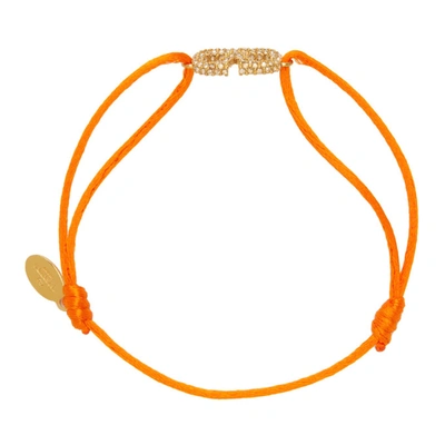 Shop Valentino Orange Vlogo Bracelet In W03 Orange Zest/gold