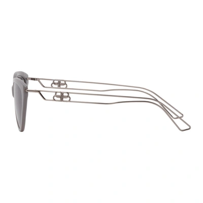 Shop Balenciaga Grey Cut-out Cat-eye Sunglasses In 004 Grey