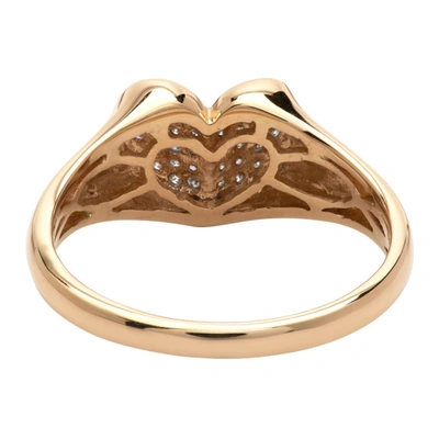 Shop Adina Reyter Gold Diamond Pavé Folded Heart Ring In Gold/diamond