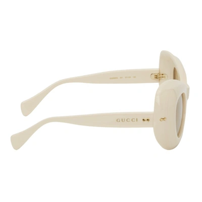 Shop Gucci White Gg0990 Sunglasses In 30011398001