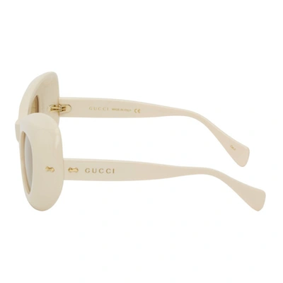 Shop Gucci White Gg0990 Sunglasses In 30011398001