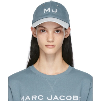 Shop Marc Jacobs Blue 'the Cap' Embroidered Logo Cap In 481 Blue