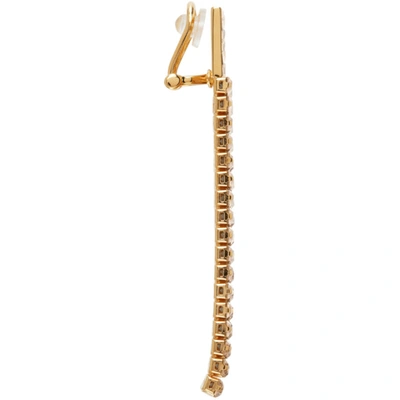 Shop Fendi Gold Crystal 'forever ' Clip-on Earrings In F1ch2 Gold