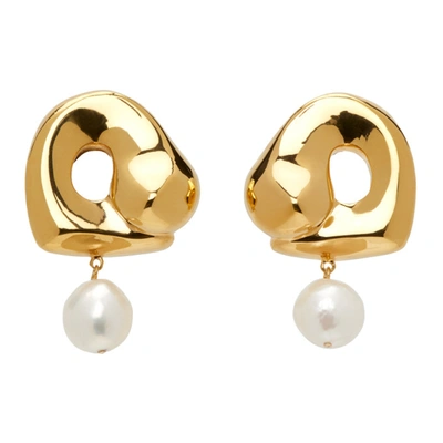 Shop Agmes Gold Simone Bodmer Turner Edition Pearl Large Sandra Earrings