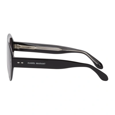 Shop Isabel Marant Black Acetate Pilot Sunglasses In 0807 Black
