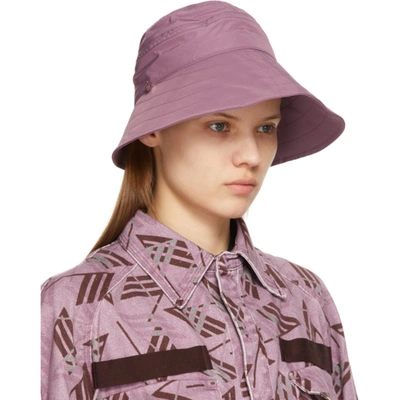 Shop Attico Purple Nylon Bucket Hat In 188 Orchid Haze