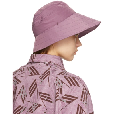 Shop Attico Purple Nylon Bucket Hat In 188 Orchid Haze