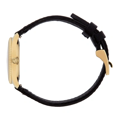 Shop Gucci Black & Gold G-timeless Bee Watch In 1000 Black