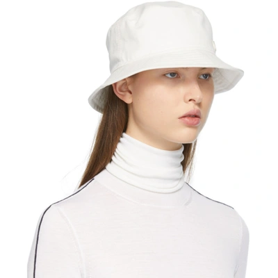 Shop Maison Michel White Jason Bucket Hat In Cream