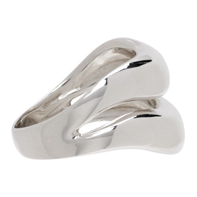 Shop Agmes Silver Double Wave Ring