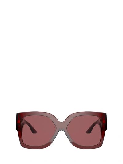 Shop Versace Eyewear Curved Tip Oversized Sunglasses In Red