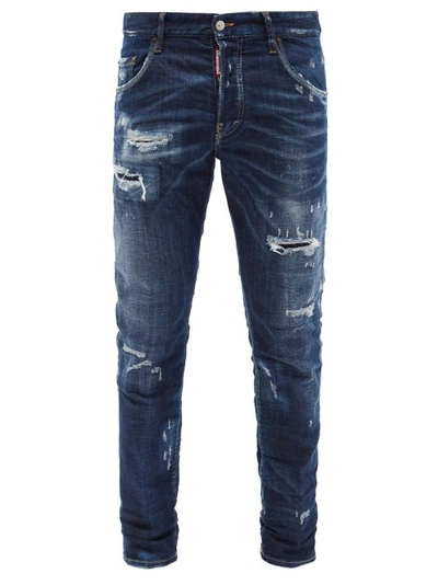 Dsquared2 1964 Skater Distressed Jeans In Blue | ModeSens