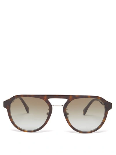 Fendi Havana Acetate Navigator Sunglasses In Brown ModeSens