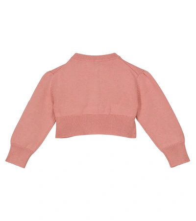 Shop Dolce & Gabbana Baby Cotton Knit Cardigan In Pink