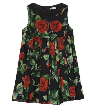 Shop Dolce & Gabbana Floral Dress In Black