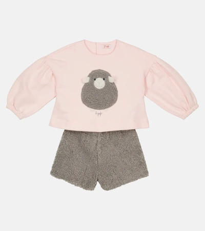 Shop Il Gufo Baby Sweatshirt And Shorts Set In Pink