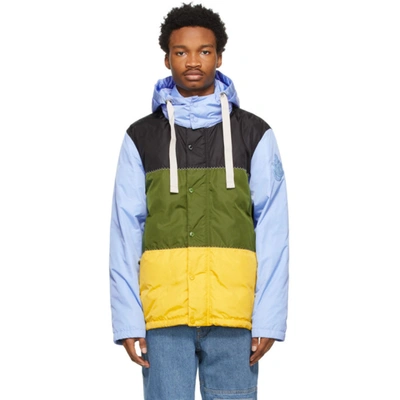 Shop Moncler Genius 1 Moncler Jw Anderson Blue Down Borealis Jacket In Blue Part Of The 1 Moncler Jw Anderson Collection. Fill: 90% Goose Down, 10% Feather.