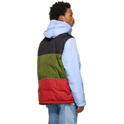 Shop Moncler Genius 1 Moncler Jw Anderson Blue Down Borealis Jacket In Blue Part Of The 1 Moncler Jw Anderson Collection. Fill: 90% Goose Down, 10% Feather.