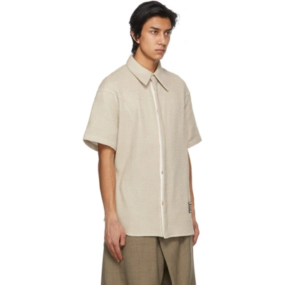 Shop Namesake Beige Easton Short Sleeve Shirt In Pearl White